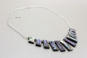 chileart biżuteria autorska paua łańcuszek srebro naszyjnik